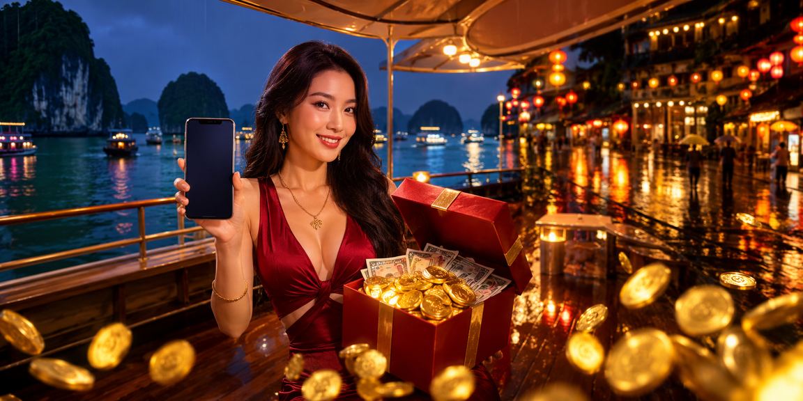 Cảnh vịnh Hạ Long với trải nghiệm casino trên mobile tại 33win00